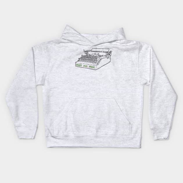 Paddy Jack Typewriter Kids Hoodie by mutantmemories@gmail.com